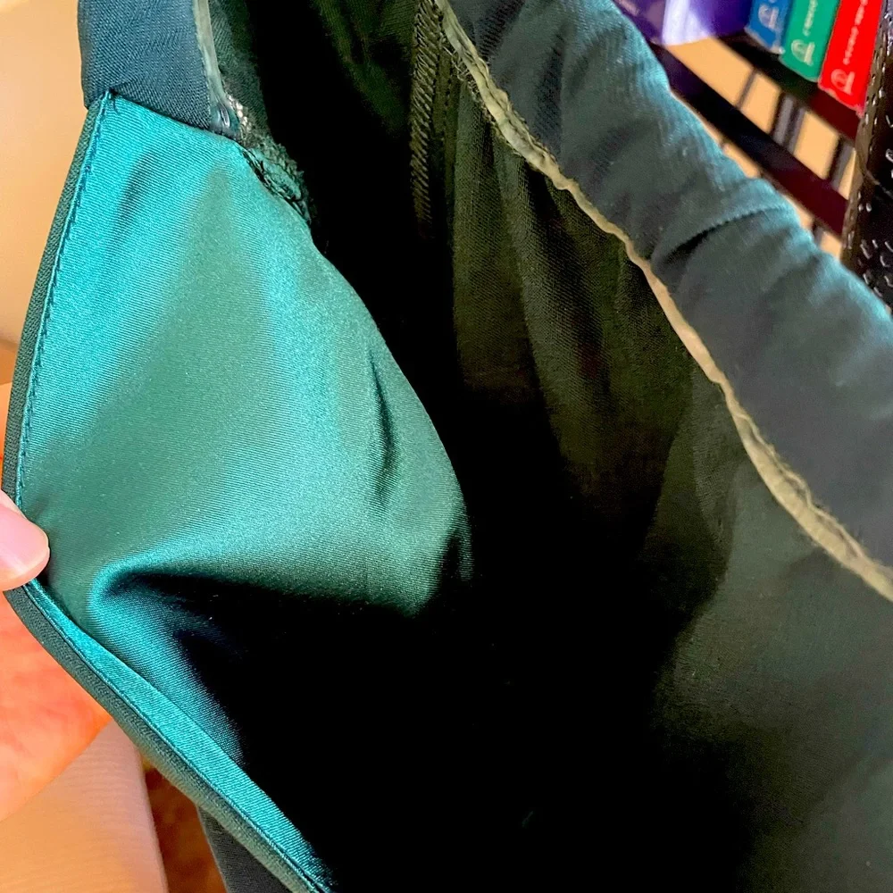 Pin-up Girl PUG Large Off-Shoulder Emerald Green Ruched Midi Dress - Picture 10 of 11